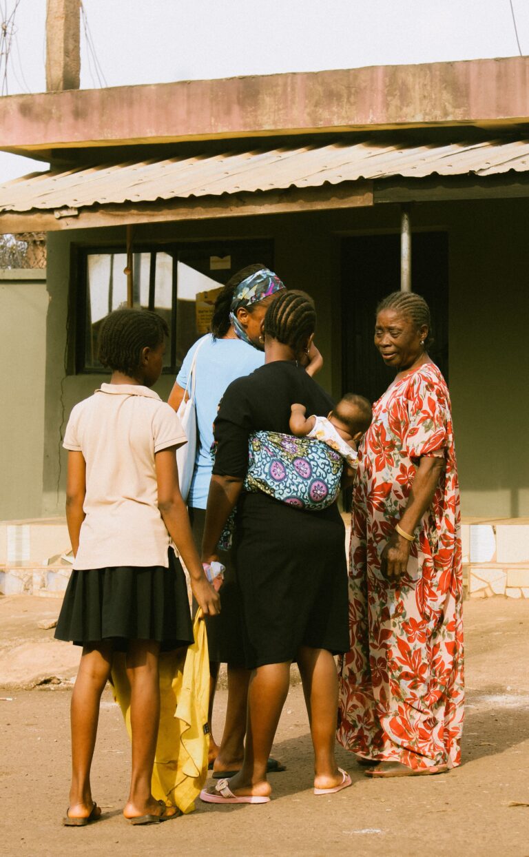Ladies talking outside